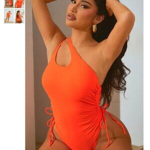 Mariah Ruched 1 Piece Swimsuit - Orange 2x